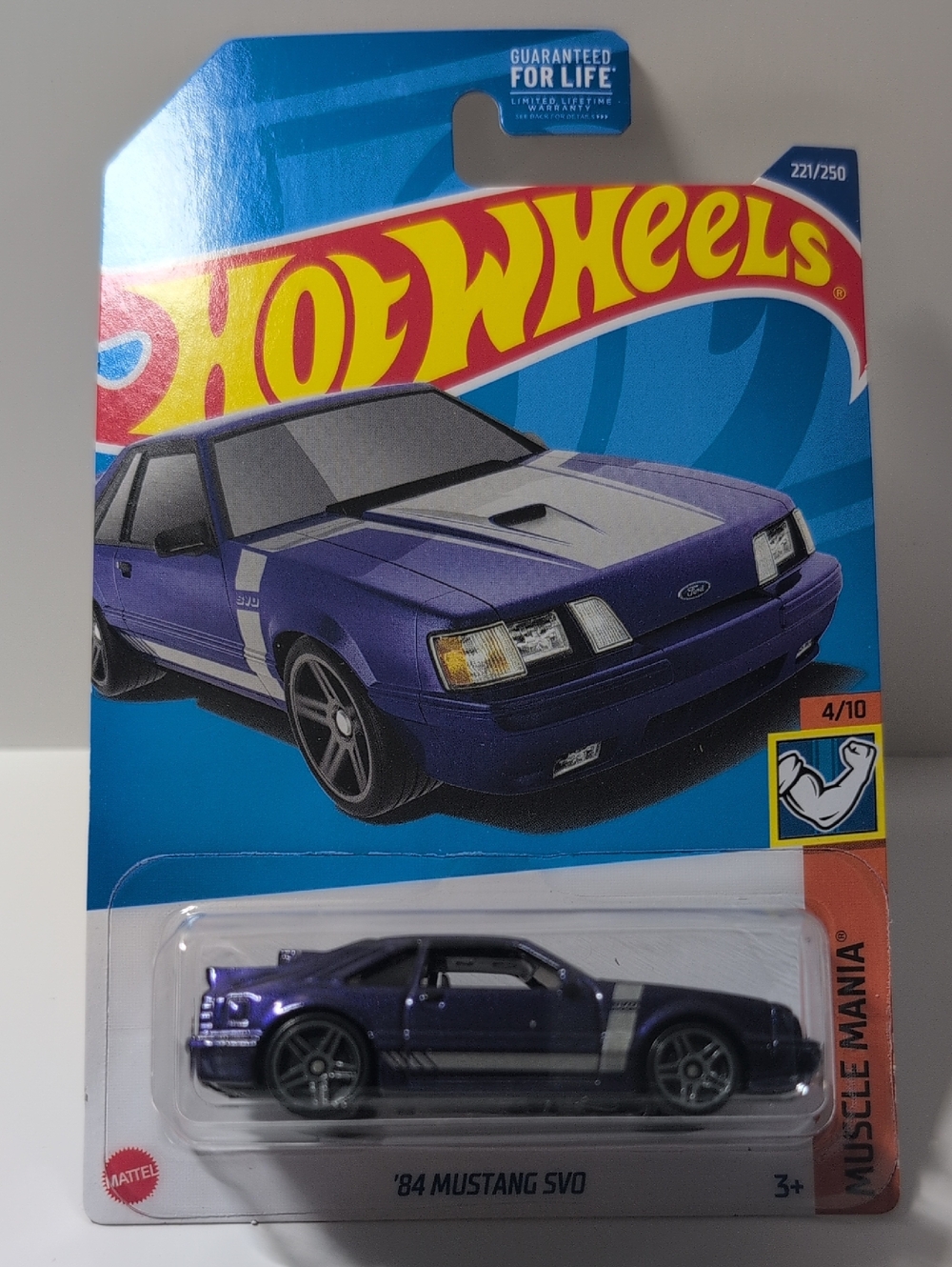 Hot Wheels 84 Mustang SVO Muscle Mania Purple Gray Mattel NEW Ships In Box